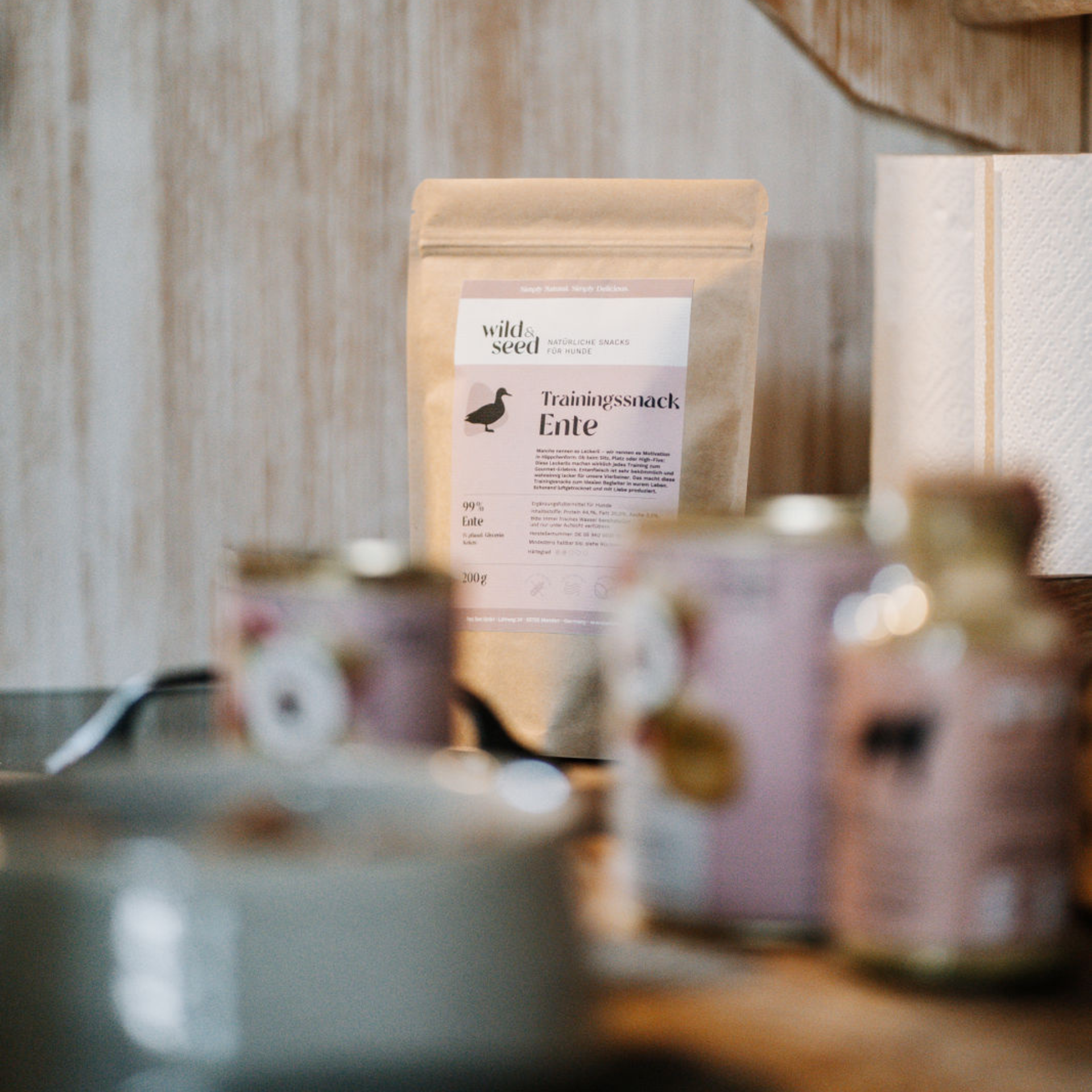 Natürliche Hunde-Snacks von Wild&Seed Trainingssnack Ente