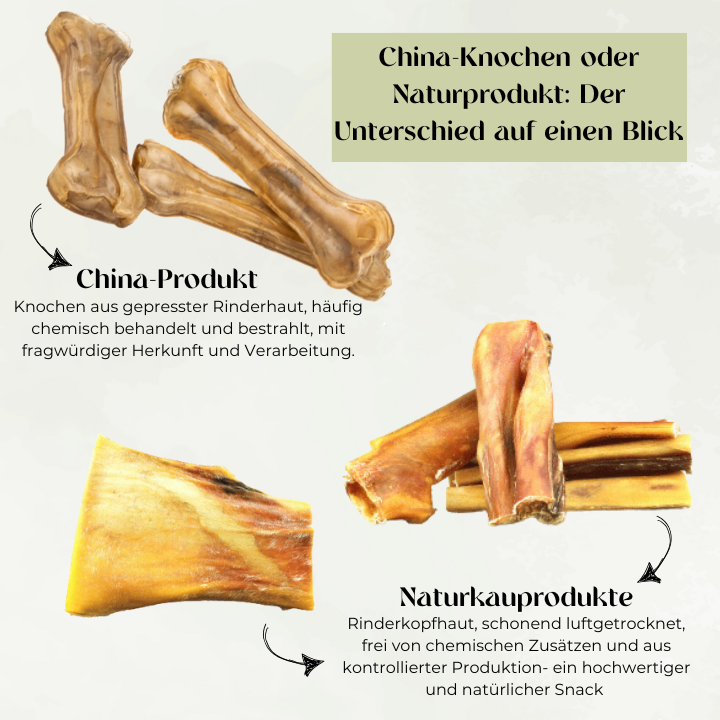 China-Knochen oder Naturprodukte: Der Unterschied auf einen Blick